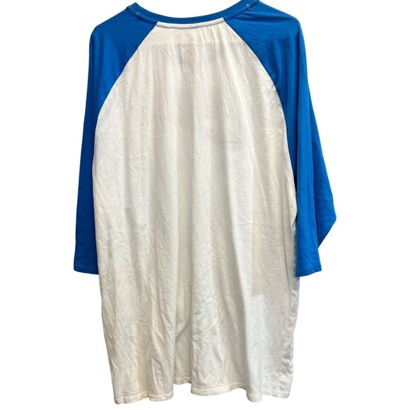 New Nike Air Blue White T-Shirt 3/4 Sleeve XXL TTG - Picture 2 of 2